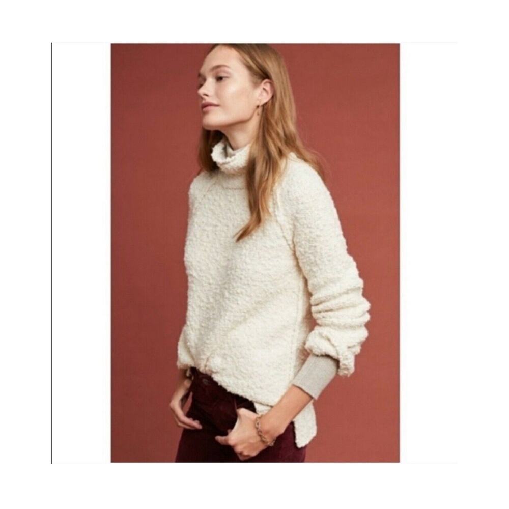 Moth Anthropologie Womens Juliette Chunky Knit Sweater X-Small Turtleneck Raglan